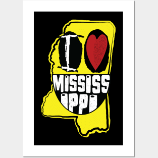 I Love Mississippi Smiling Happy Face Posters and Art